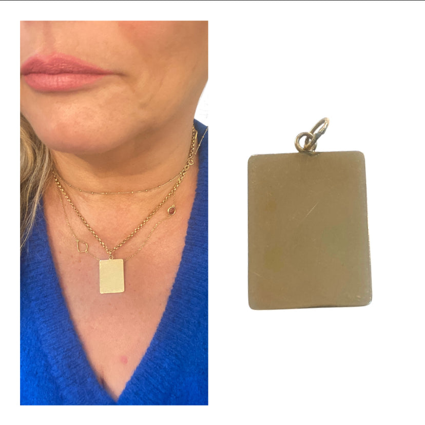 9ct vintage plain pendant / charm. circa 1973