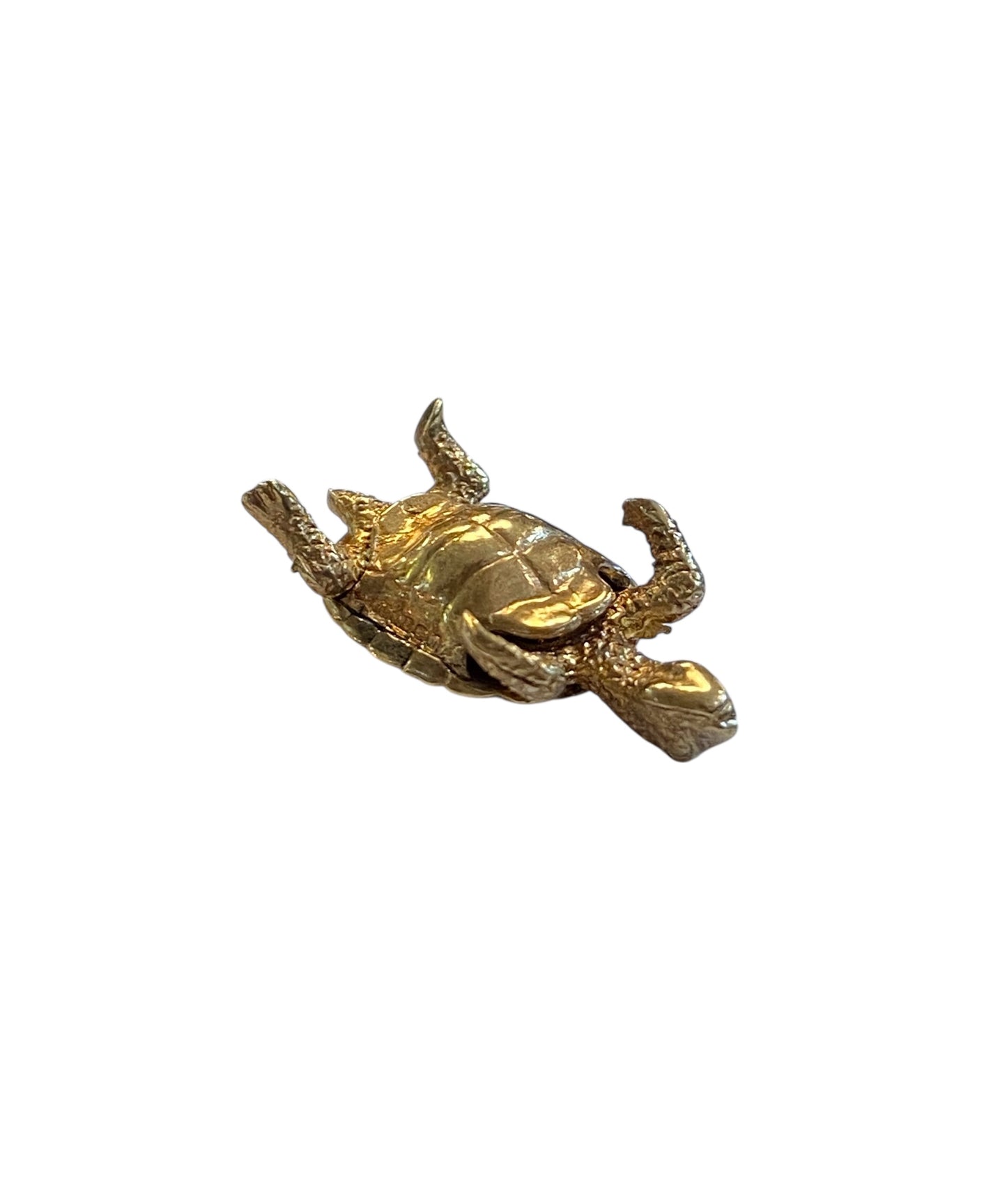 9ct vintage tortoise charm, articulated 3.7g circa 1975