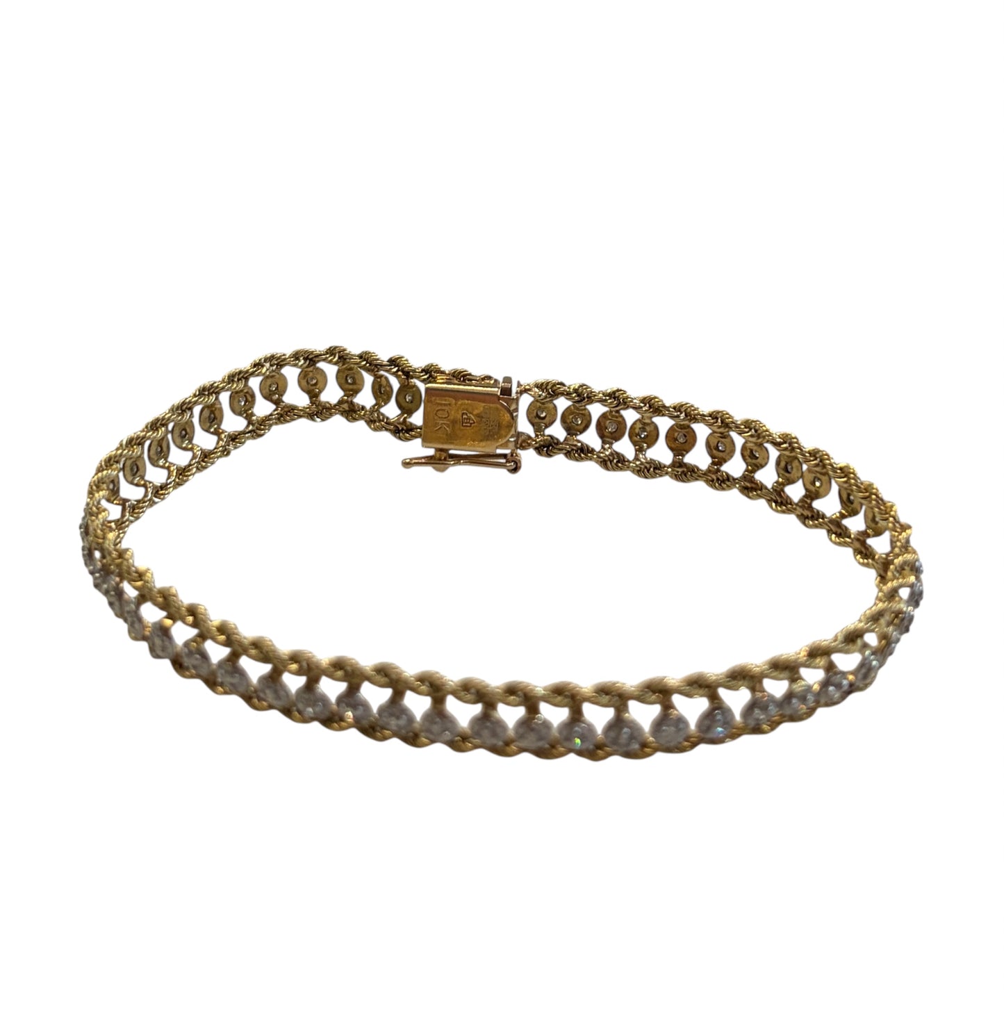 10ct diamond bracelet pre owned circa 1997 10.3g 7 1/2 inches