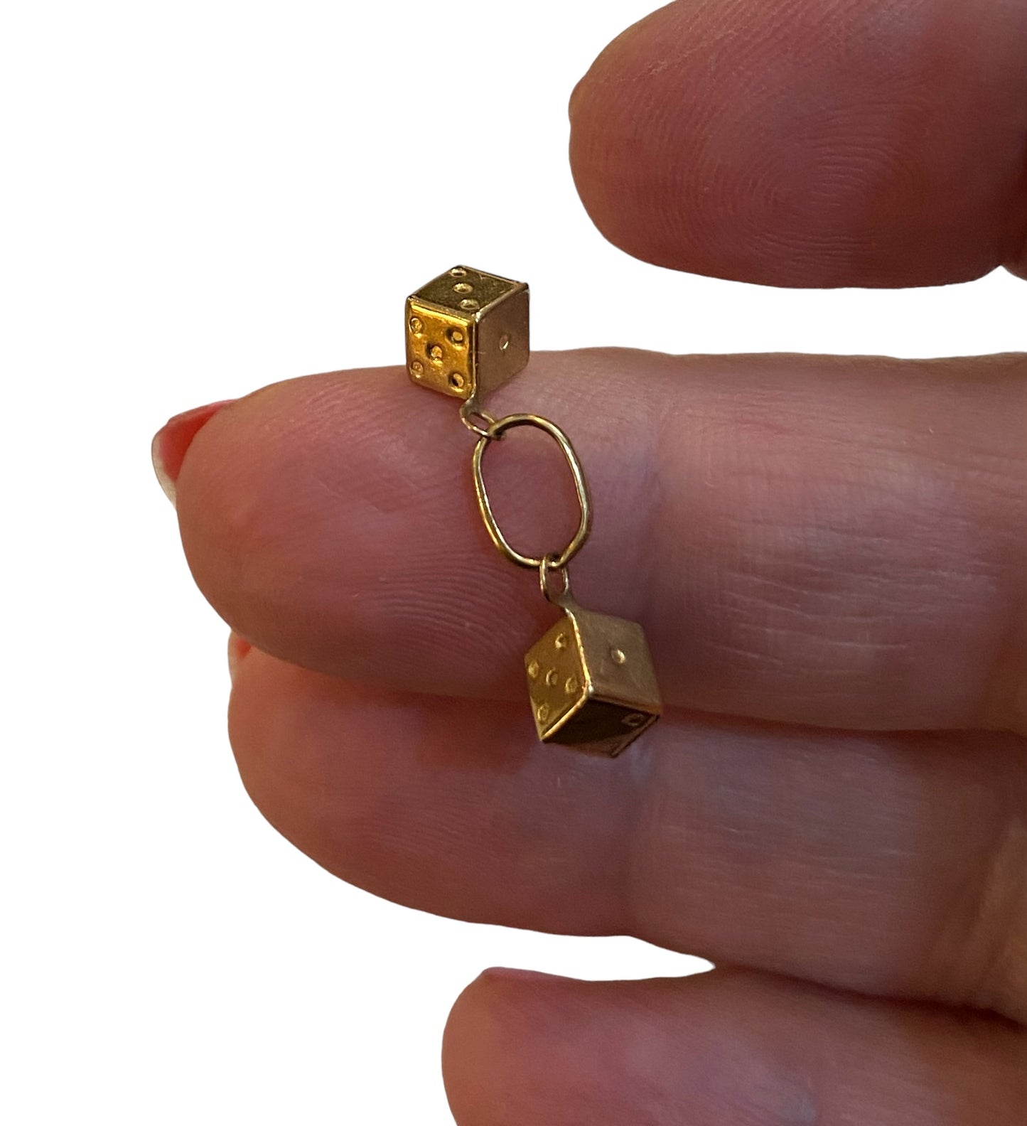 9ct second hand pair of tiny dice charm / pendant