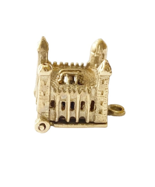 9ct vintage Tower of London charm opening to reveal a crown inside circa 1966