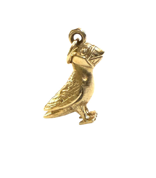 9ct vintage puffin charm, circa 1991 birmingham. 3.7g