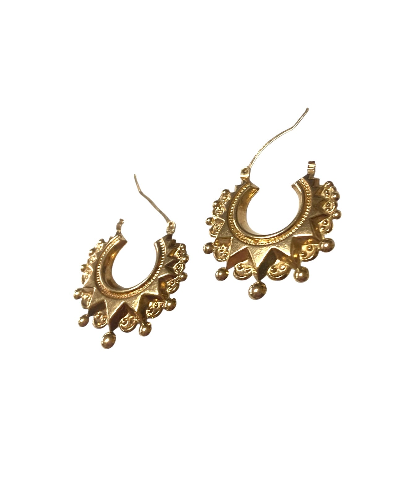9ct creole style earrings, gypsy earrings, hollow 2.9g