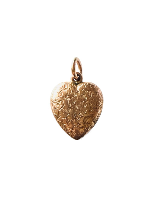 9ct Antique heart charm /pendant rose gold circa 1902 Chester