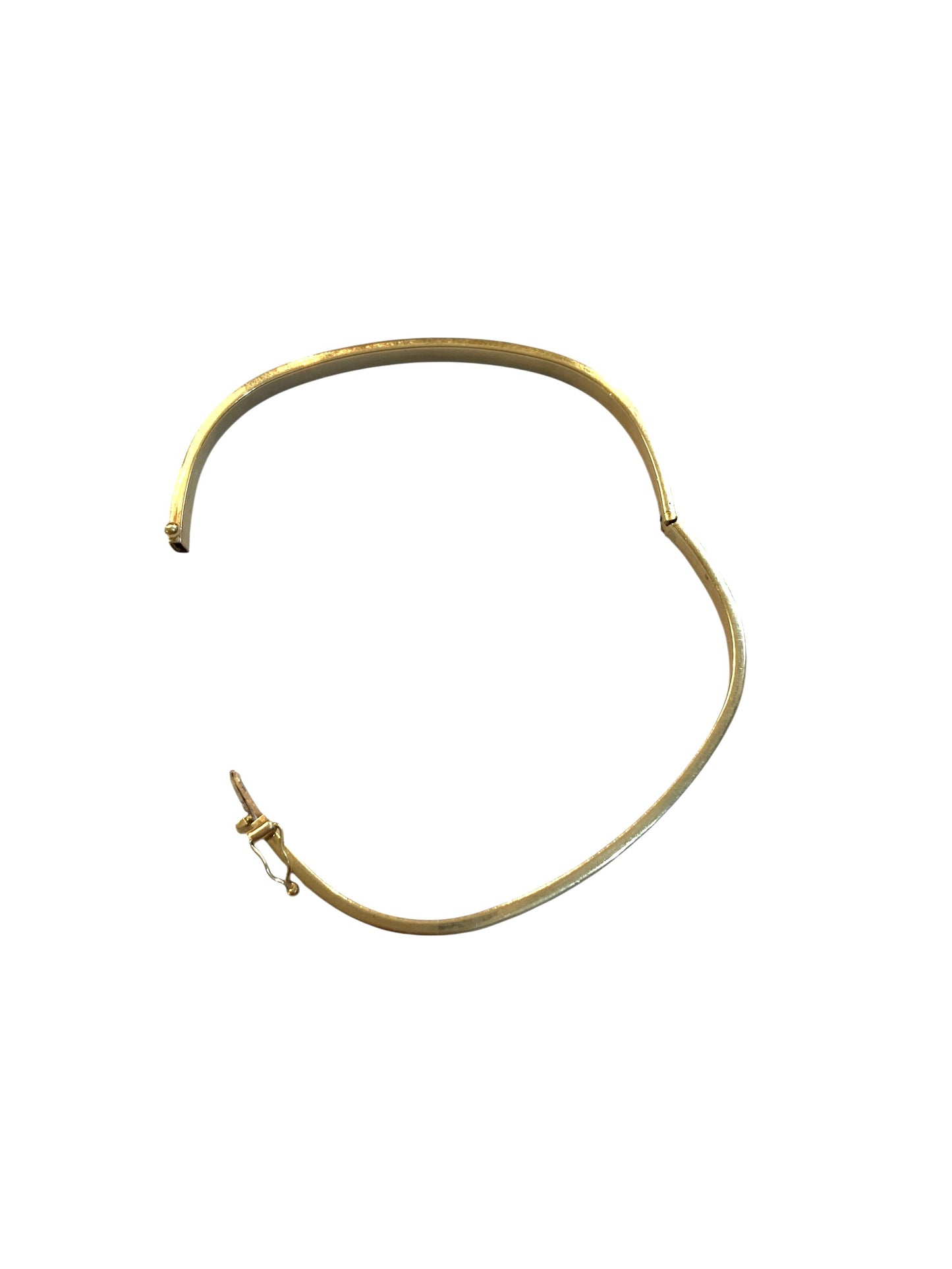 9ct vintage plain bangle. hinged, 6.2g