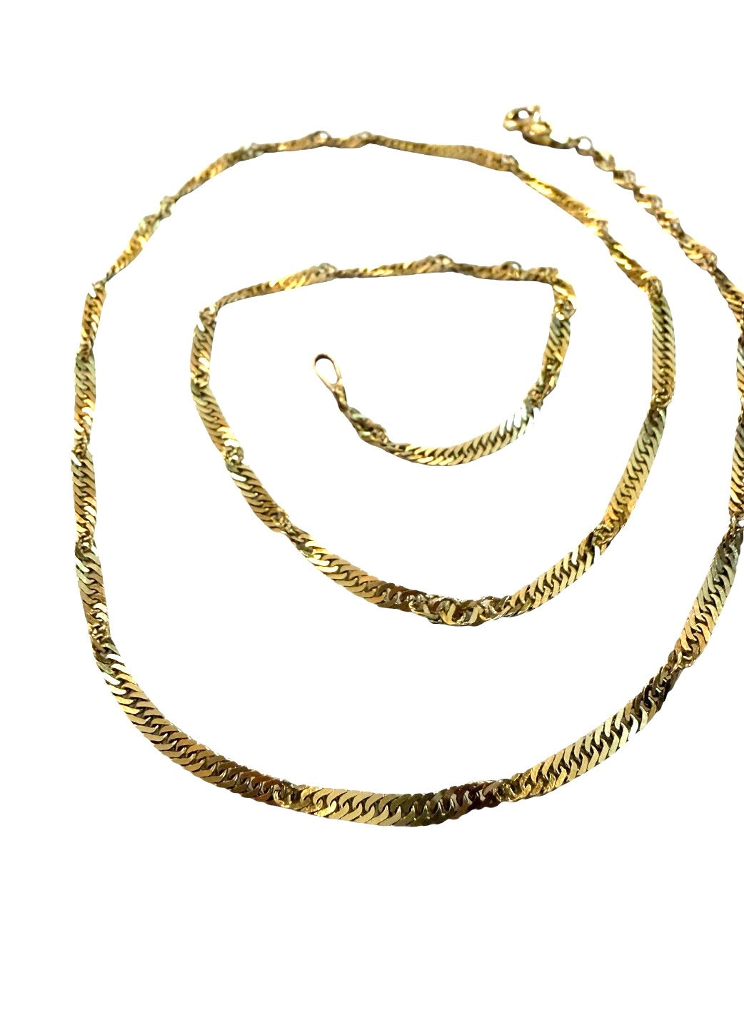 9ct vintage singapore link chain. 18 inch . 3.27g
