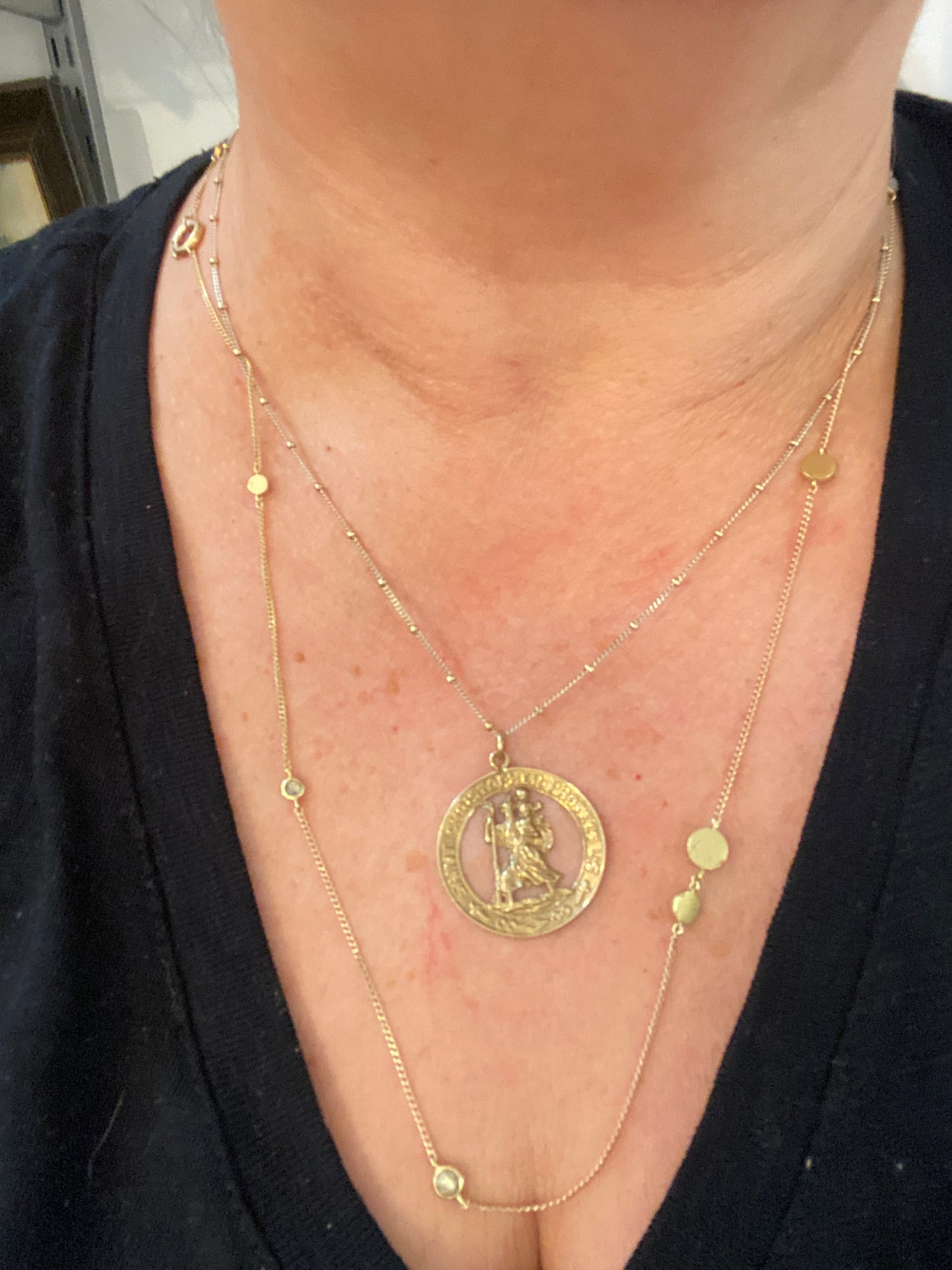 9ct vintage large St christopher charm / pendant circa 1966 maker Fm 3.0g