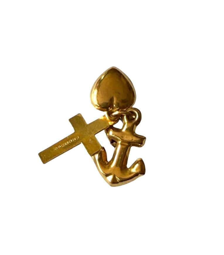 9ct vintage faith, hope and charity charm. circa 1973 by FM 1.28g