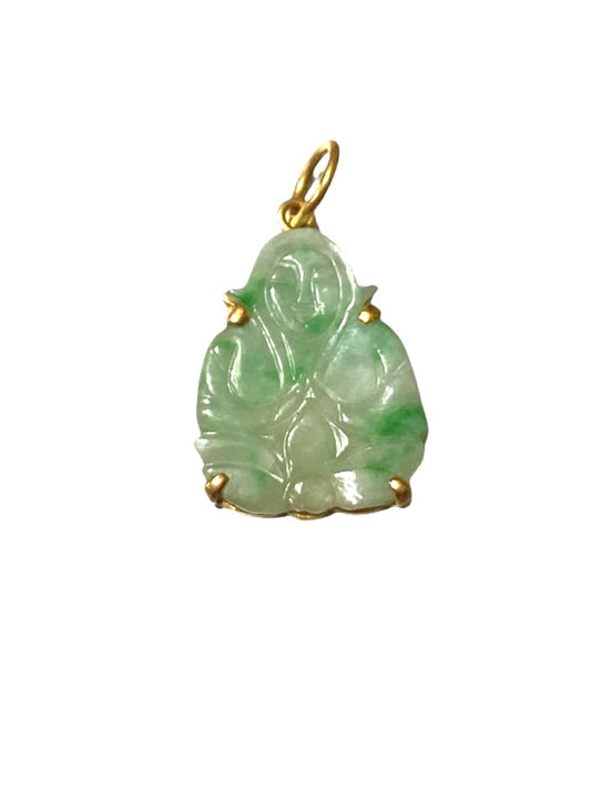 18ct jade sitting buddha charm / pendant