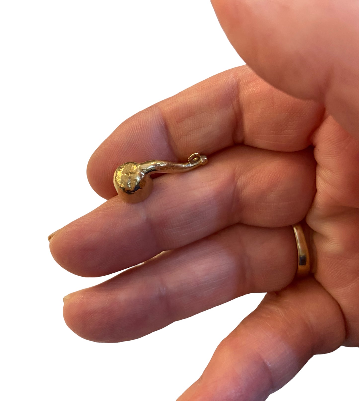 9ct vintage yellow gold pipe charm  circa  1976