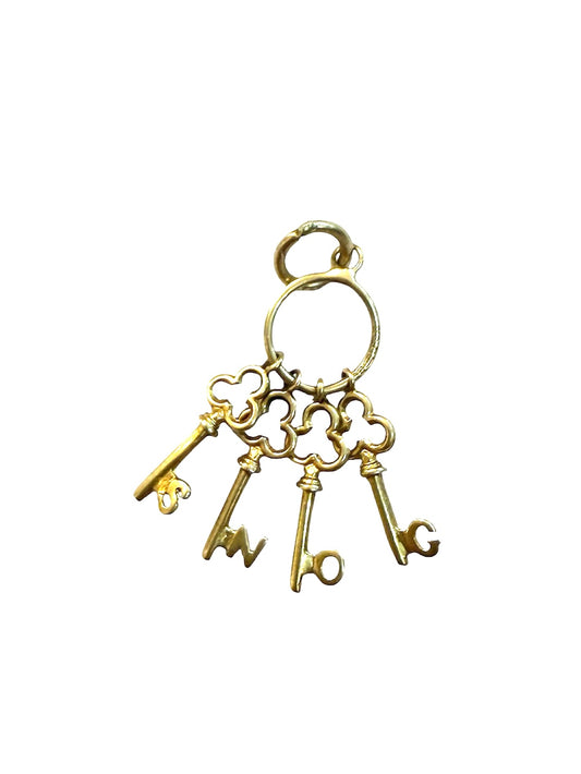 9ct vintage jailers keys charms spelling 'SNOG" by Rp