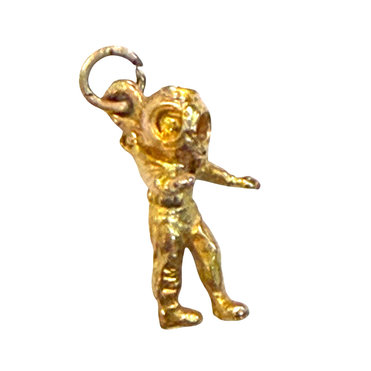 9ct vintage spaceman / astronaut / deep sea diver charm circa 1952 1.6g