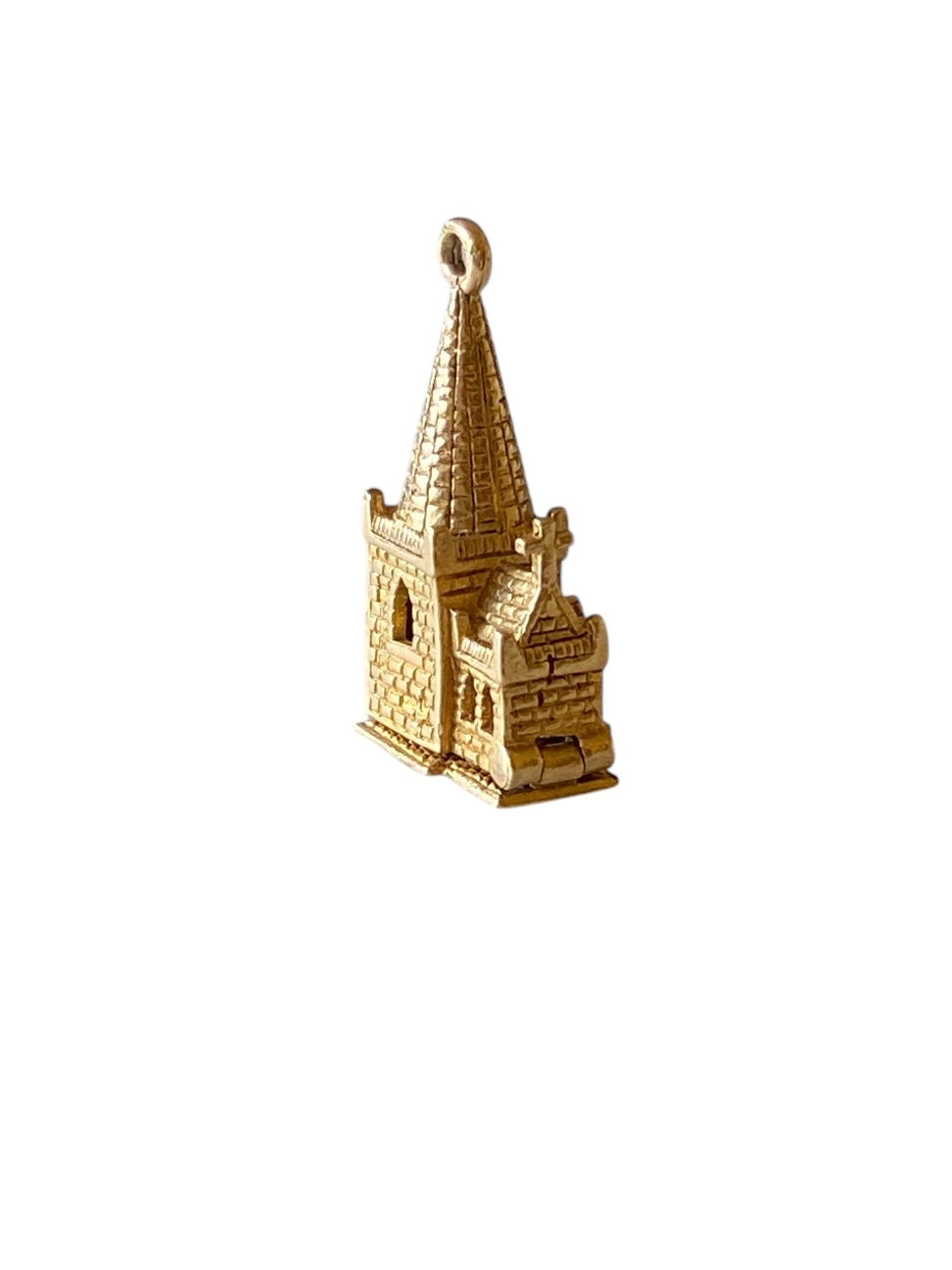 9ct vintage church charm with baptism inside