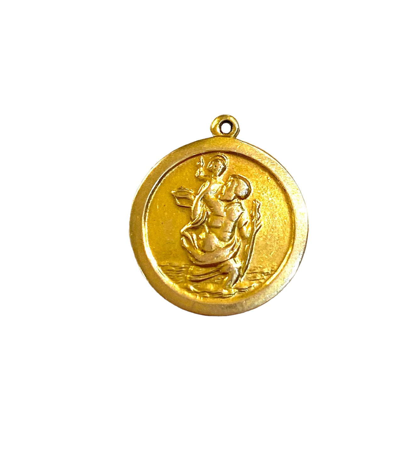 9CT VINTAGE ST CHRISTOPHER CHARM CIRCA 1969 MAKER JC