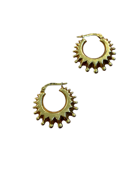 9ct vintage small creole earrings