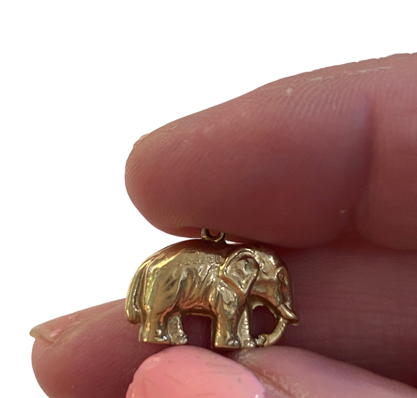 9ct vintage elephant charm small and hollow