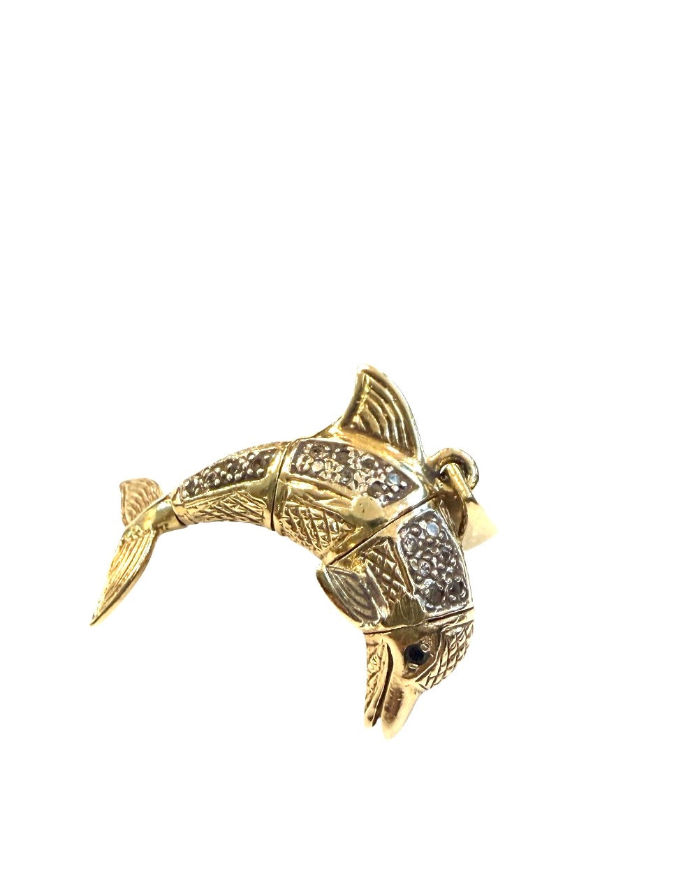 9ct vintage dolphin charm - pendant large 8.5g