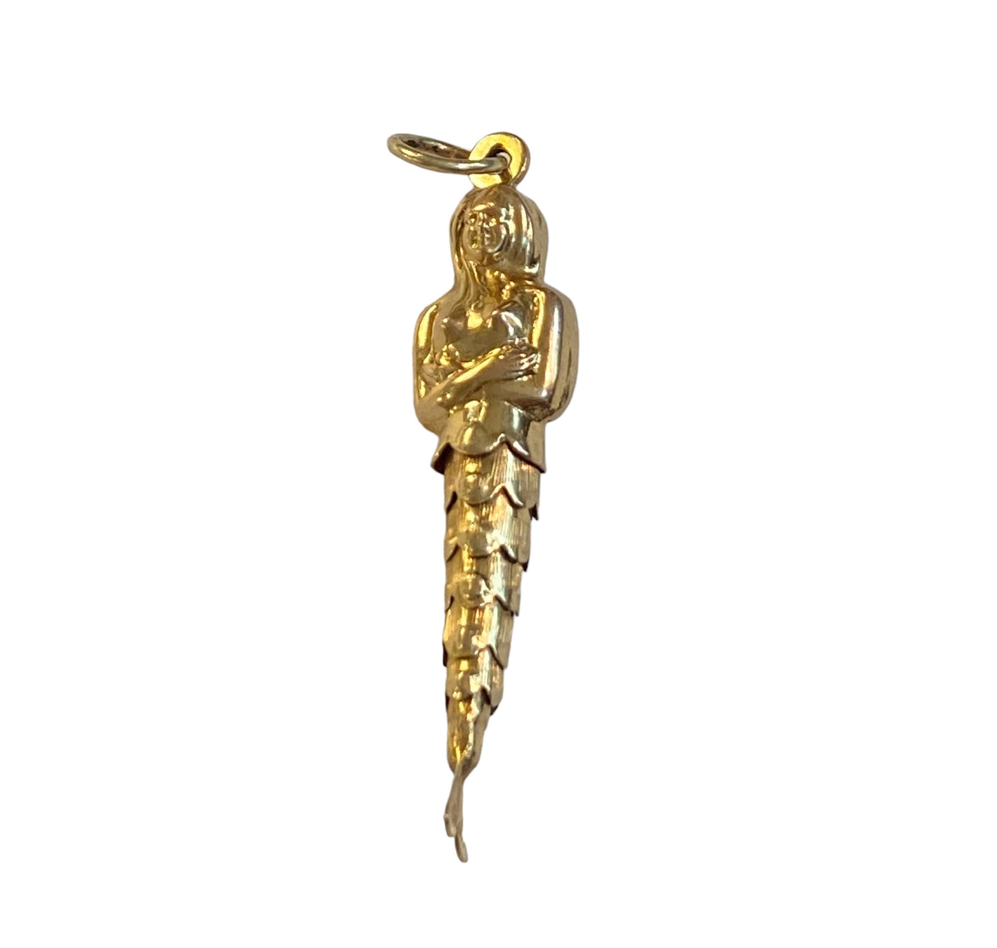 9ct vintage mermaid charm. articulated circa 1963