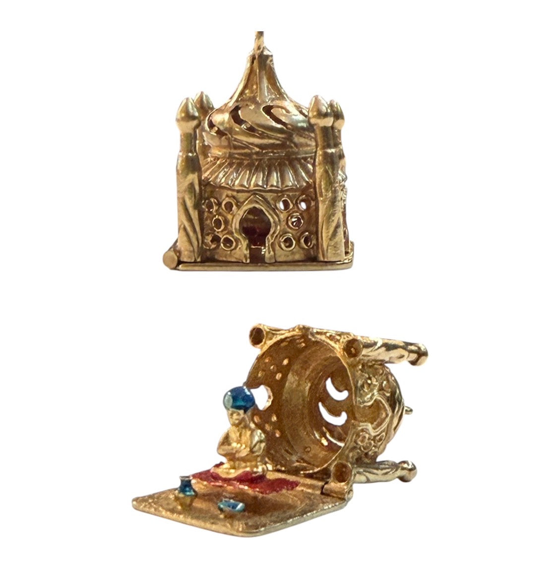 9ct vintage temple with buddha inside. 8.46g by FM large
