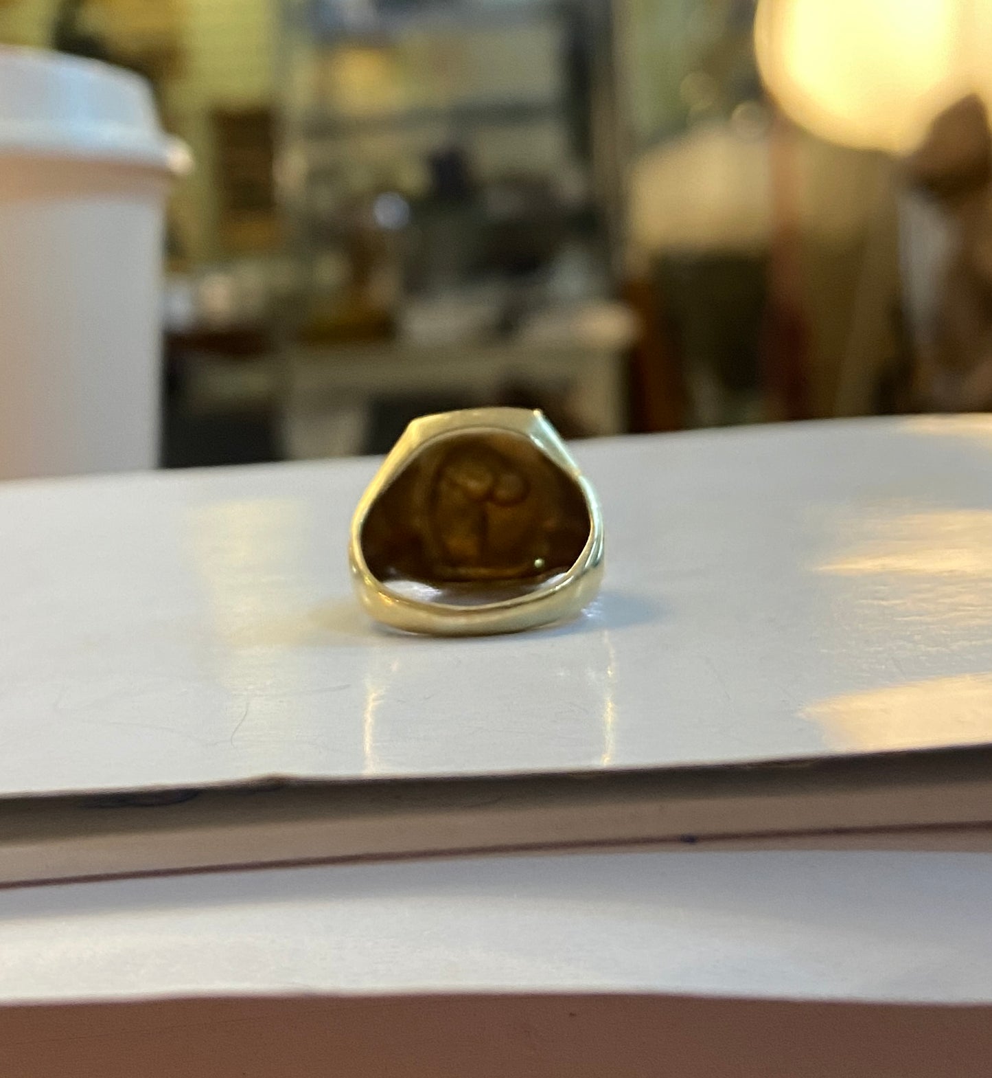 9ct vintage panther ring, with diamonds ring size K 1/2