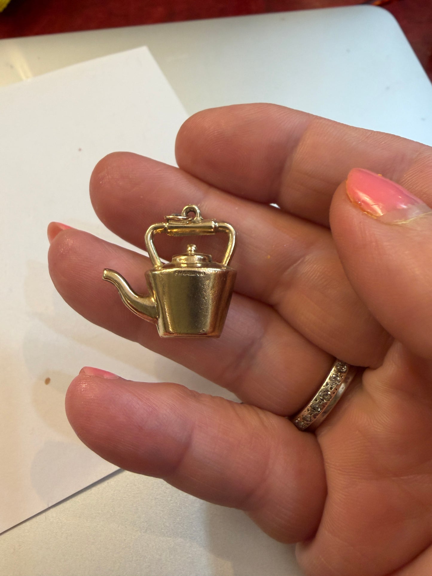 9ct vintage teapot charm circa 1973, by FM