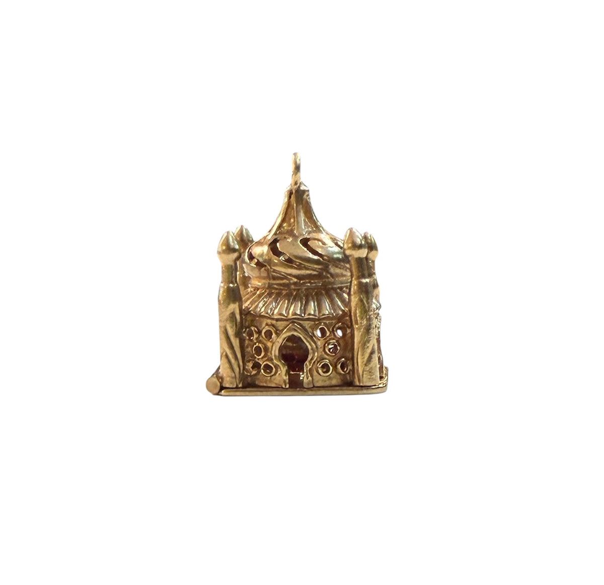 9ct vintage temple with buddha inside. 8.46g by FM large