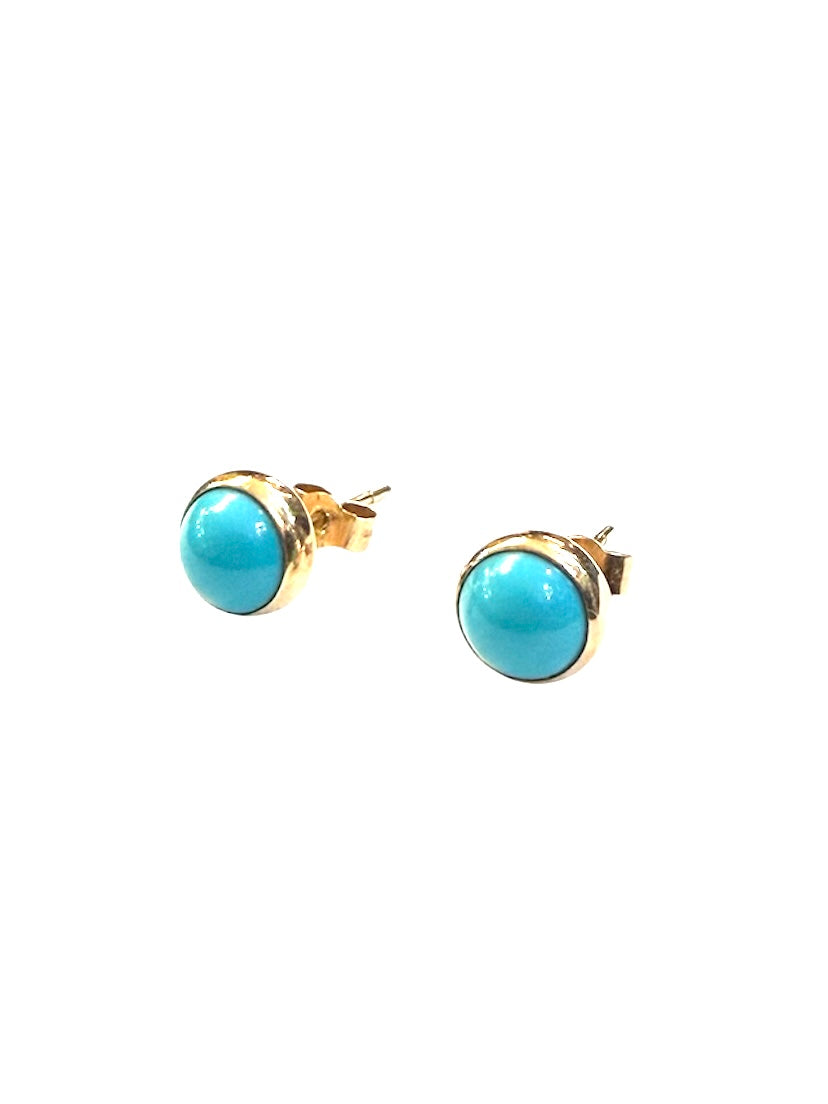 9ct vintage - pre owned turquoise stud earrings