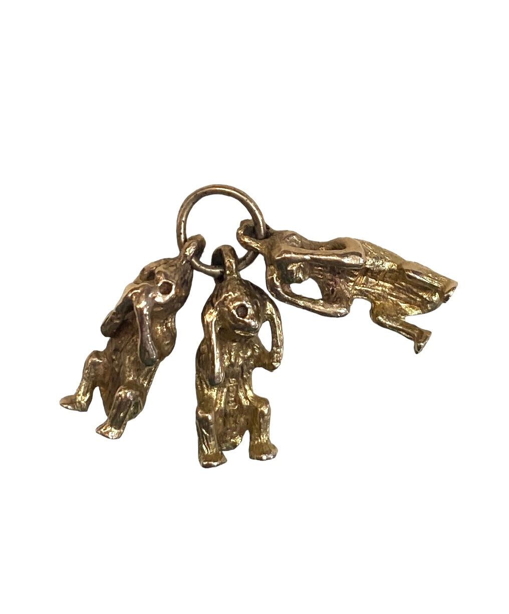 9ct vintage three wise money charm