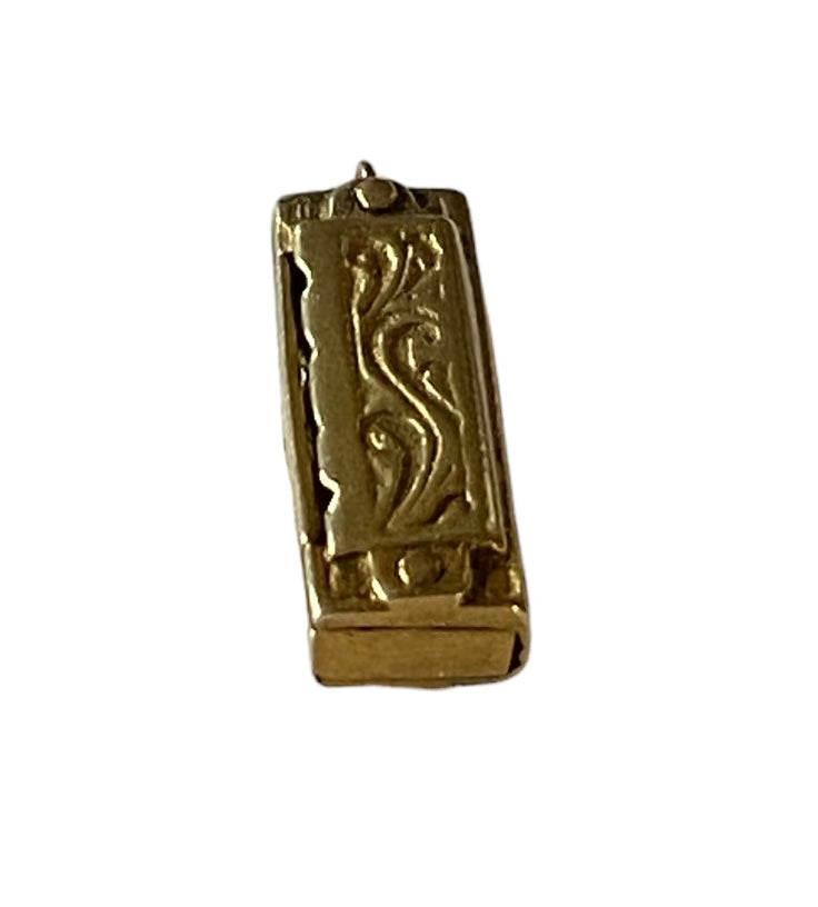 9ct 375 vintage gold working harmonica charm