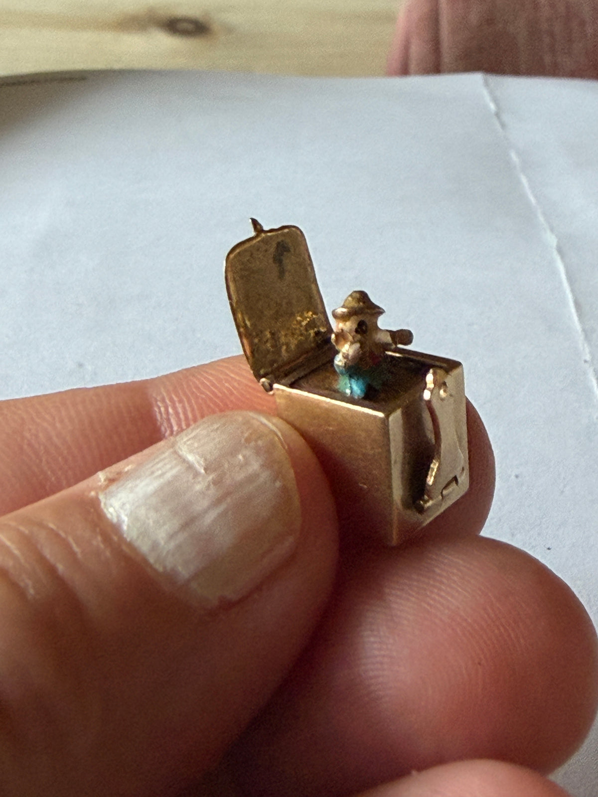 9ct vintage 'jack in the box' charm by Georg Jensen circa 1960 3.40g