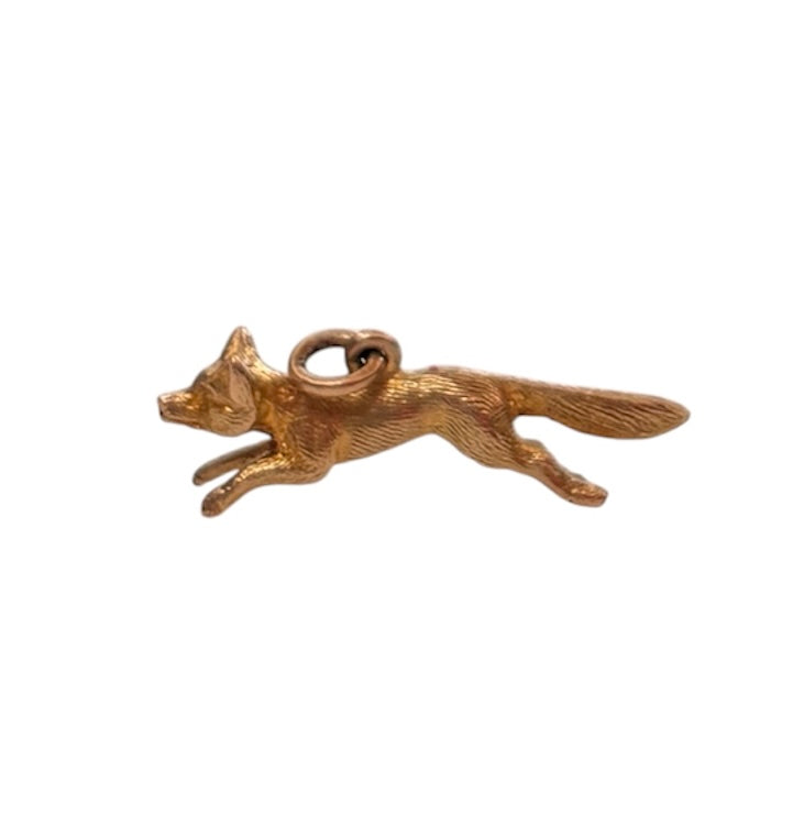 9ct vintage running fox charm / pendant 2.0g