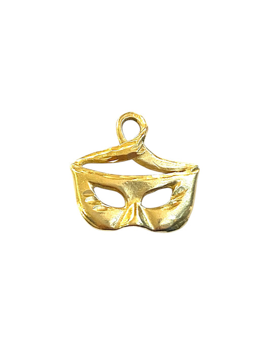 14k vintage mask charm