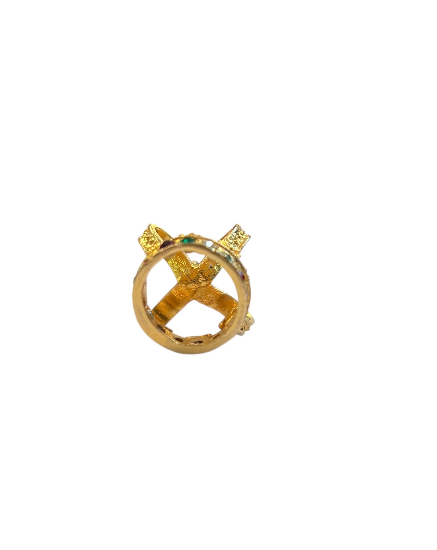 9ct vintage crown charm, yellow gold