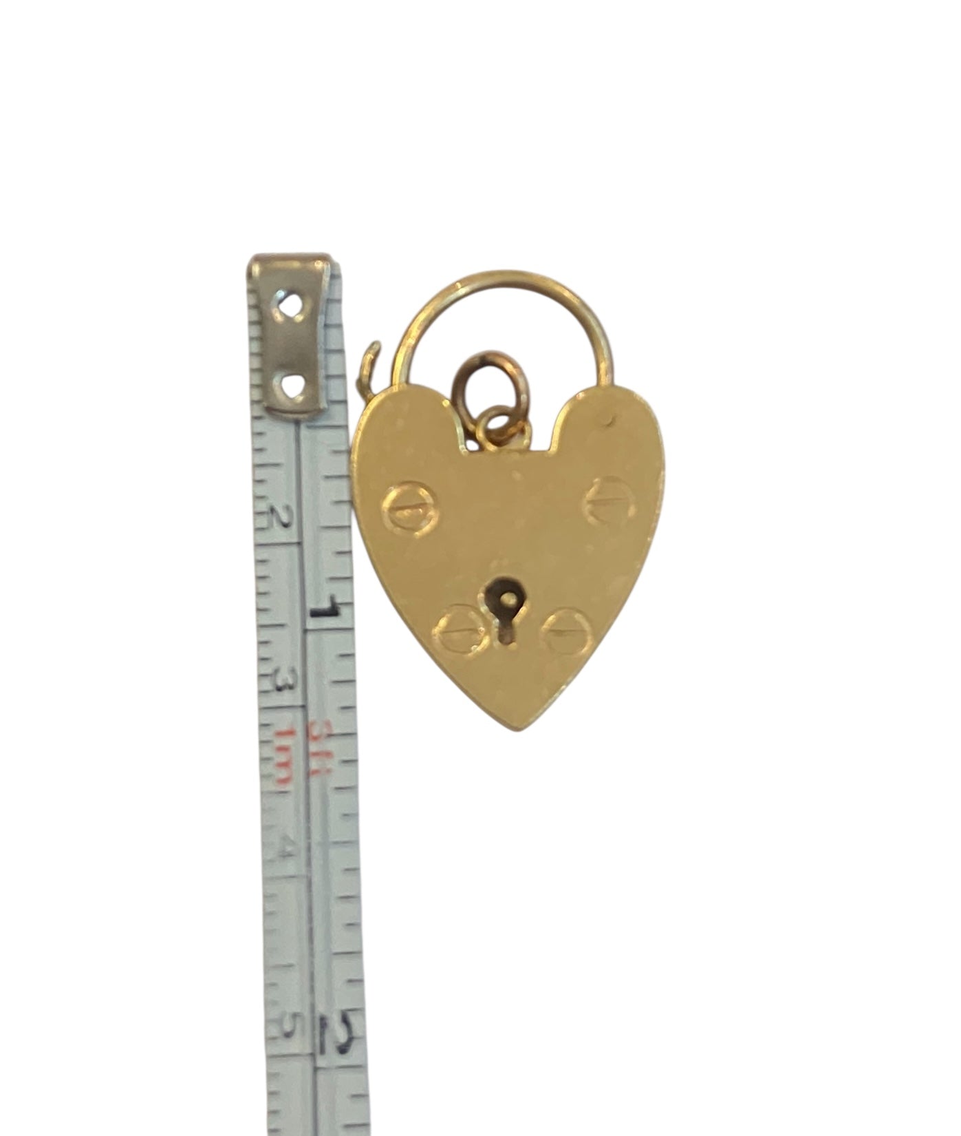 9ct vintage LARGE padlock charm / pendant  4.6g circa 1966