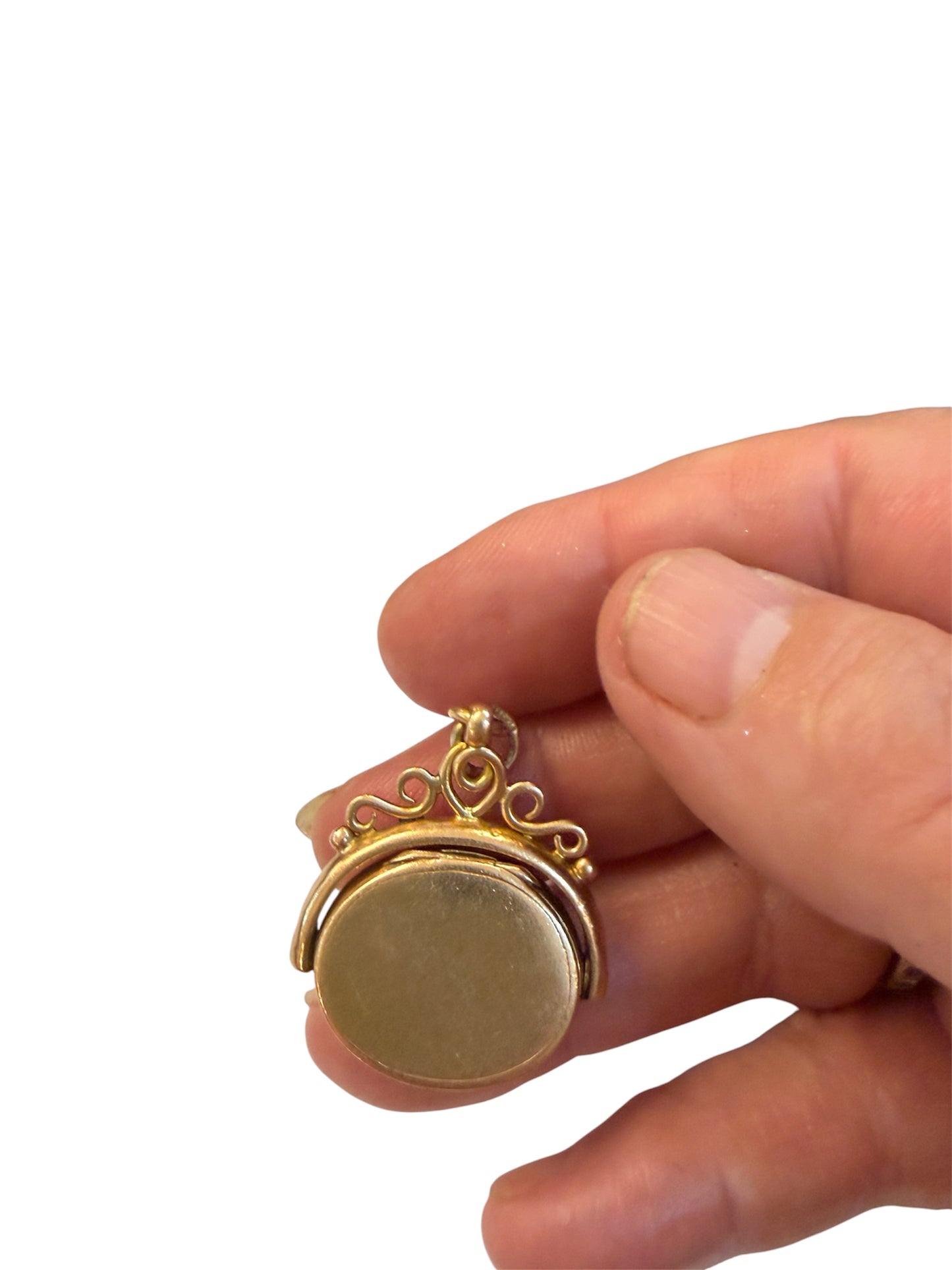 9ct vintage fob / locket pendant charm circa 1910. 8.5g