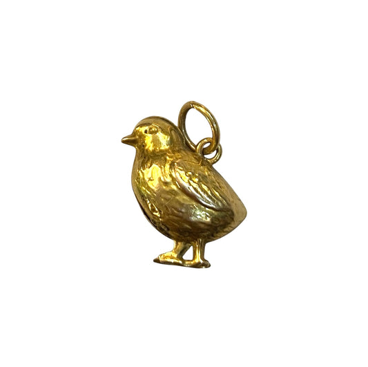 9ct antique / vintage chick charm / hollow
