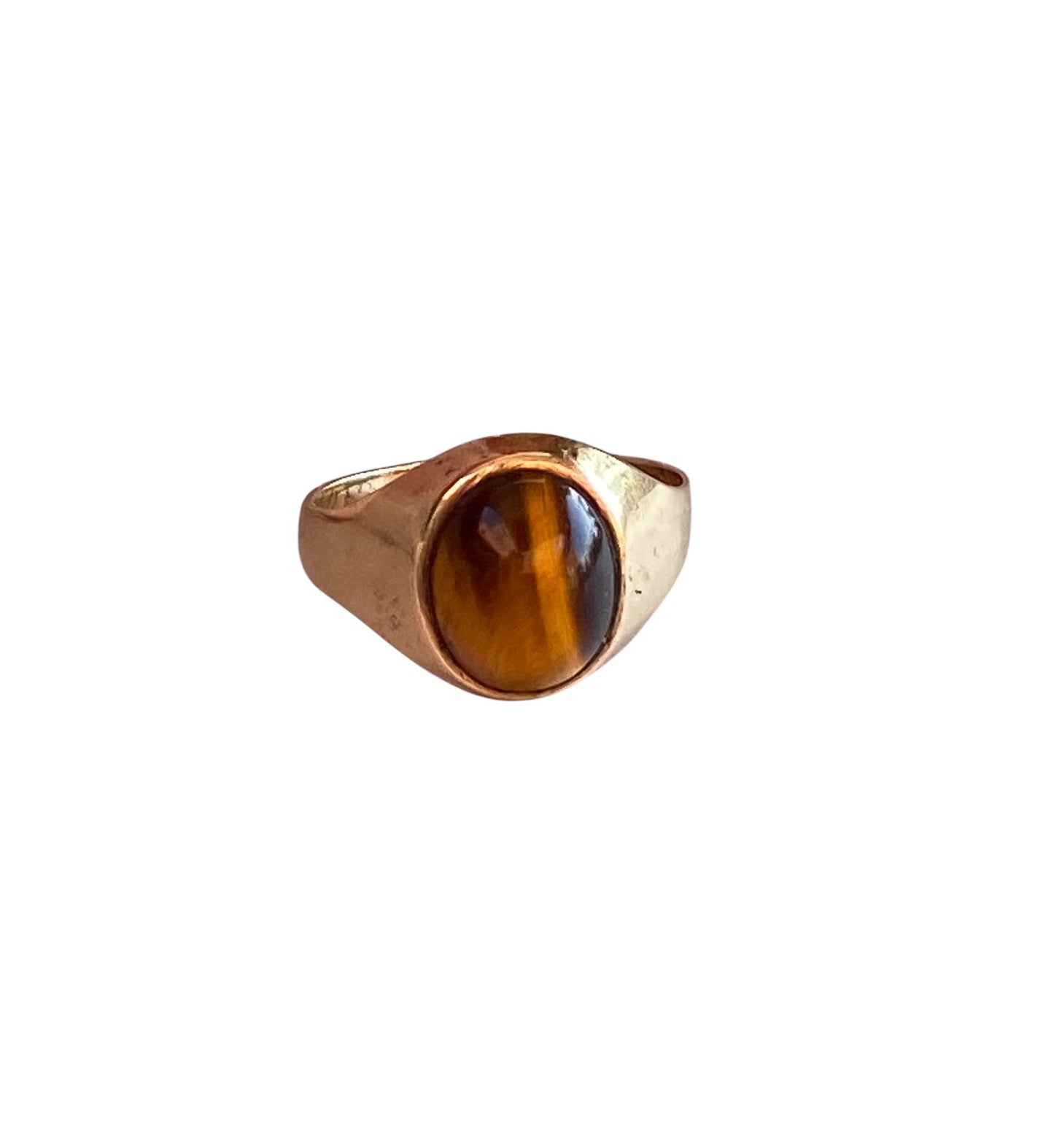 9ct vintage tigers eye ring. size U