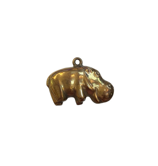 9ct vintage hippo charm  circa london 1970 hollow