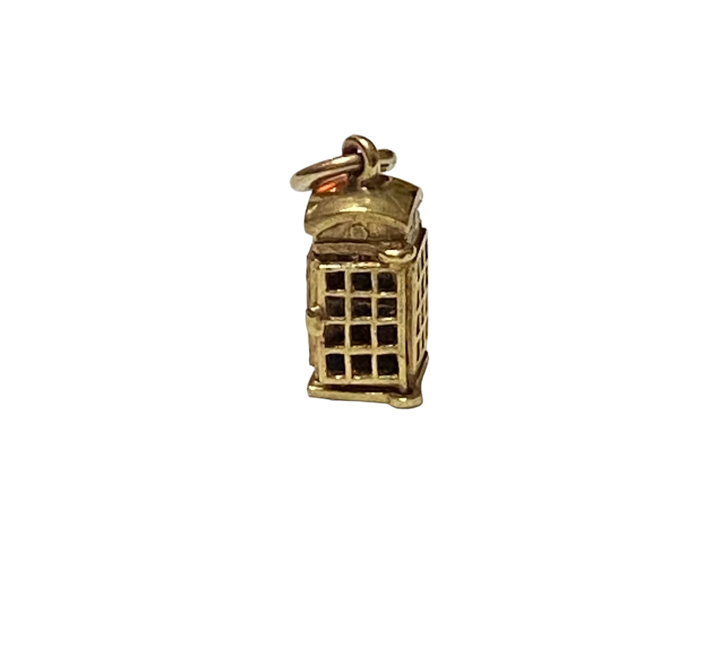 9ct vintage telephone booth charm. opening