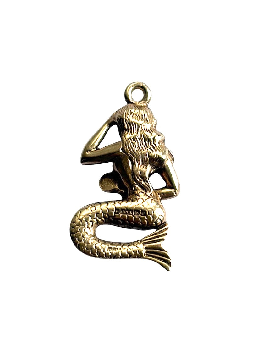 9ct vintage mermaid charm circa 1963 3.42g maker ppld