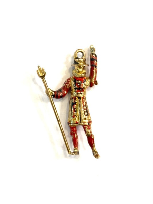 9ct beefeater charm gold enamelled