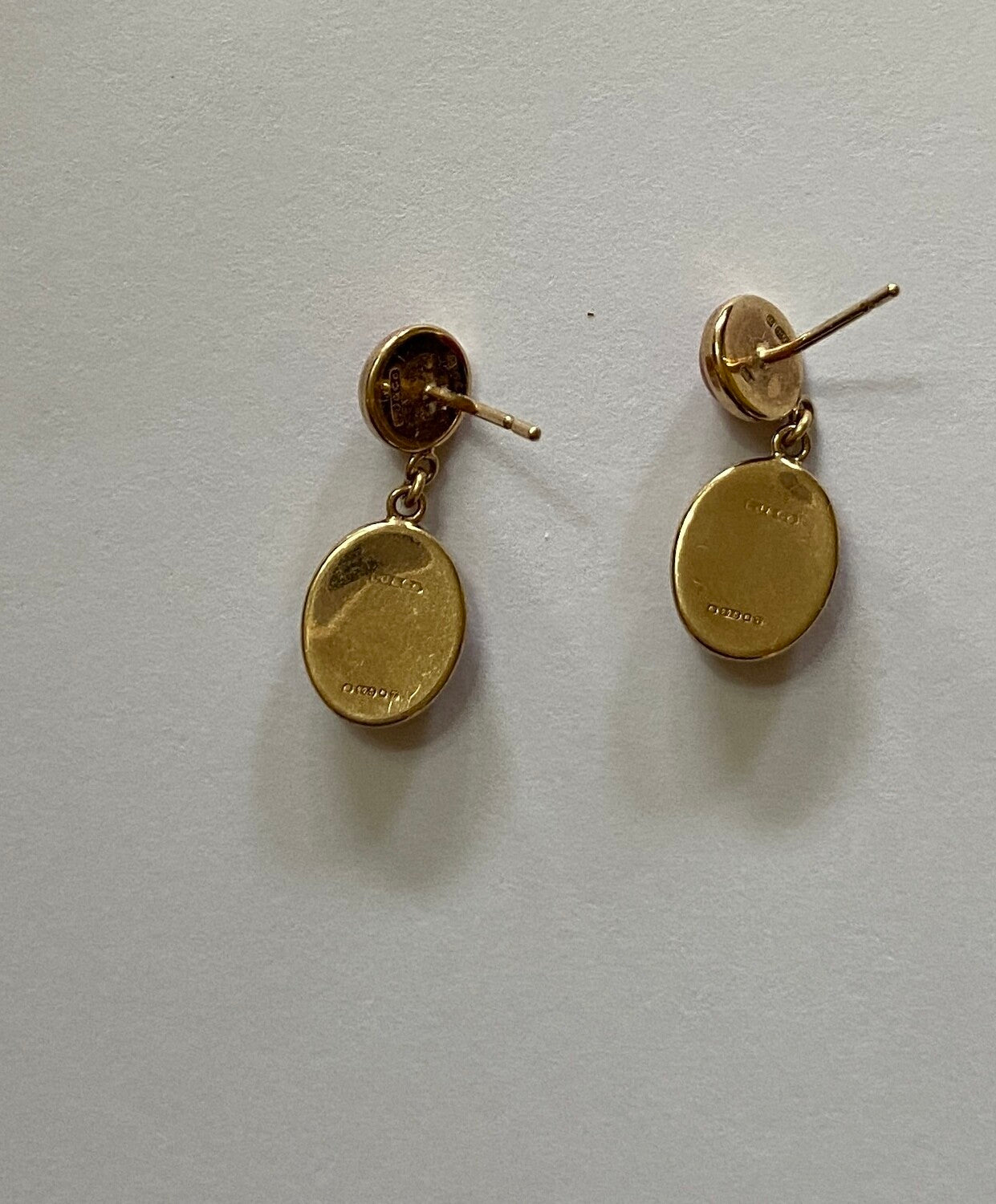 9ct 375 vintage gold coral drop earrings