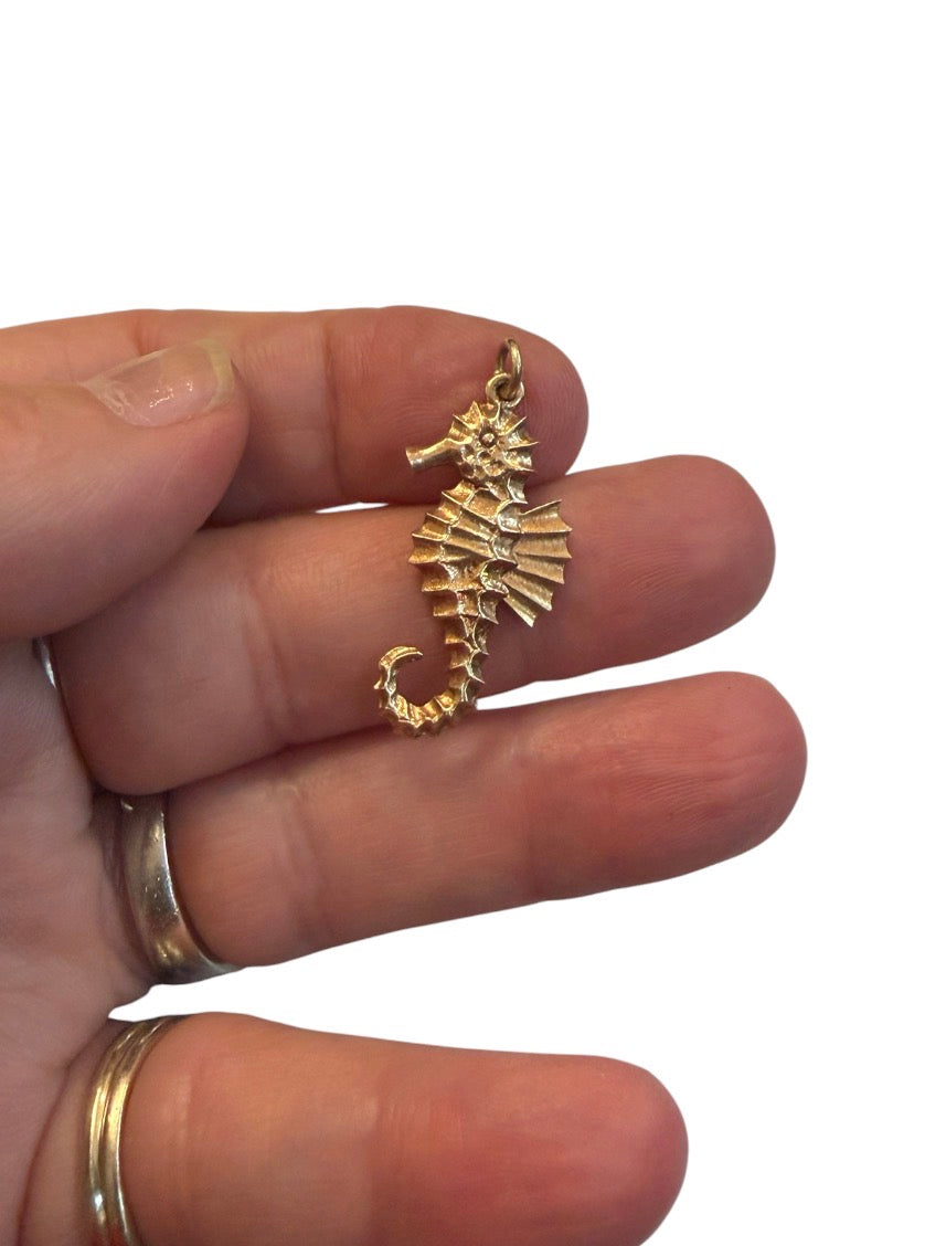 9ct vintage seahorse charm pendant circa 1972 by PPLD
