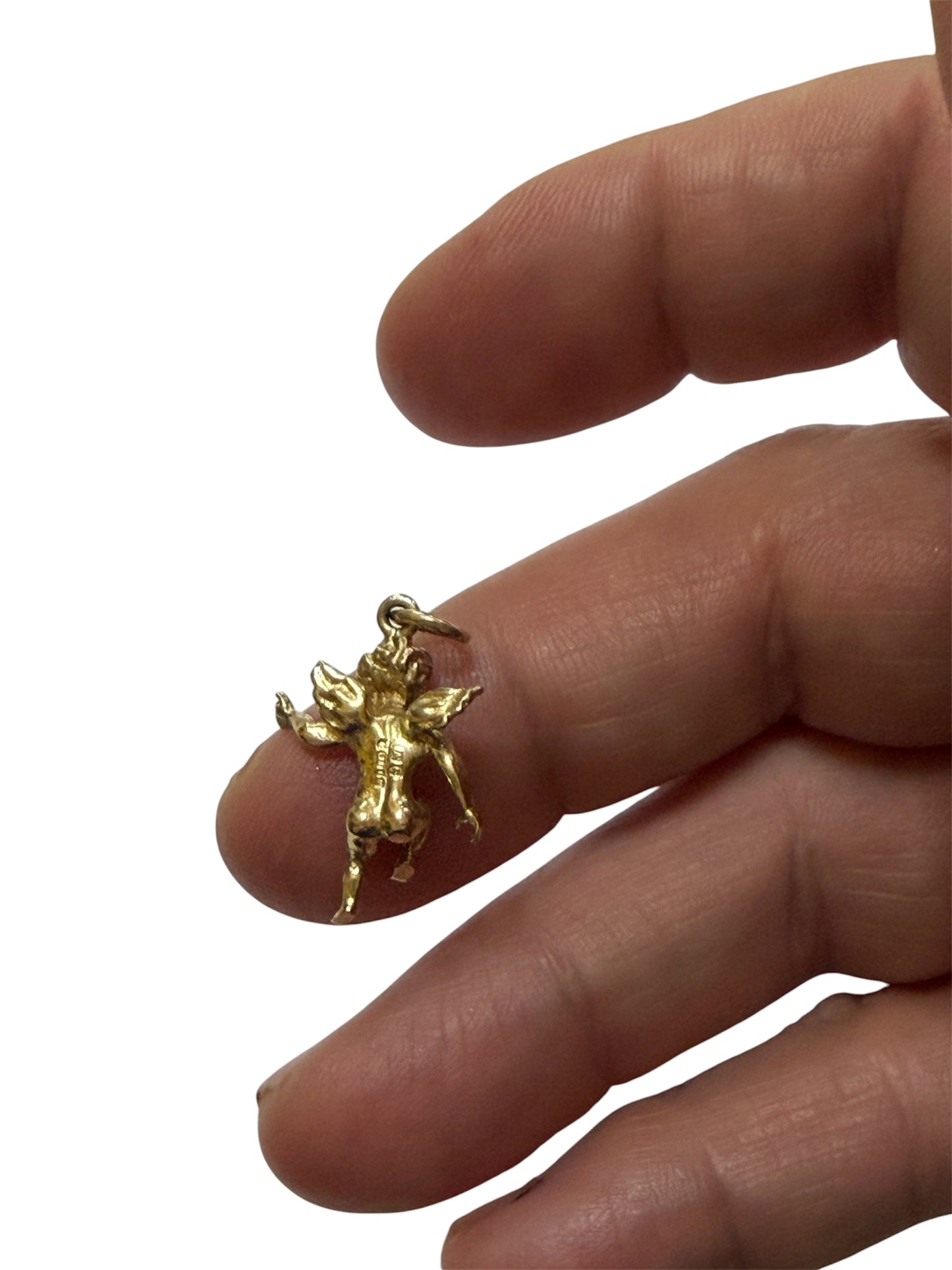9ct vintage Angel charm, solid gold 2.63g circa 1994 London