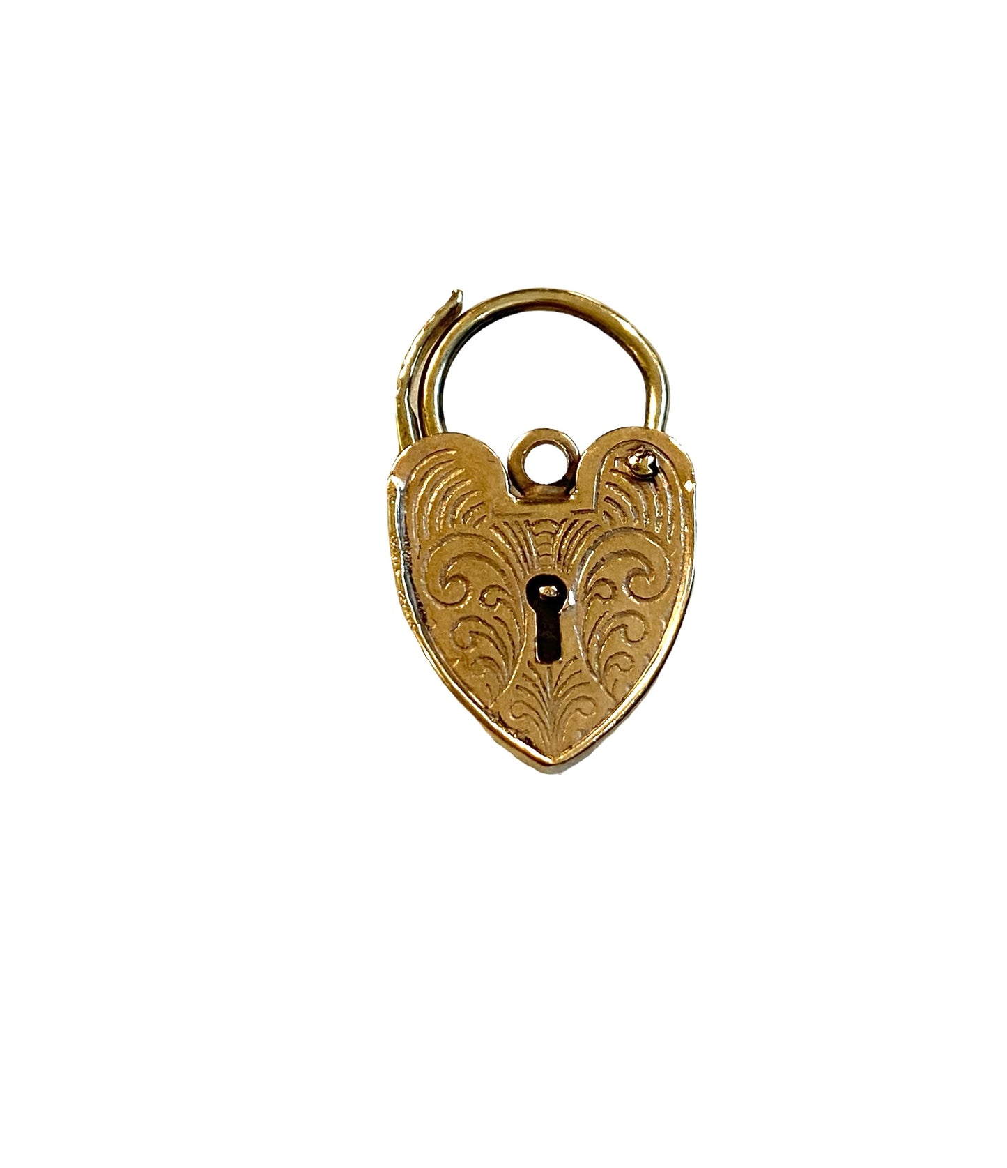9ct vintage ornate padlock charm by S&K circa 1977