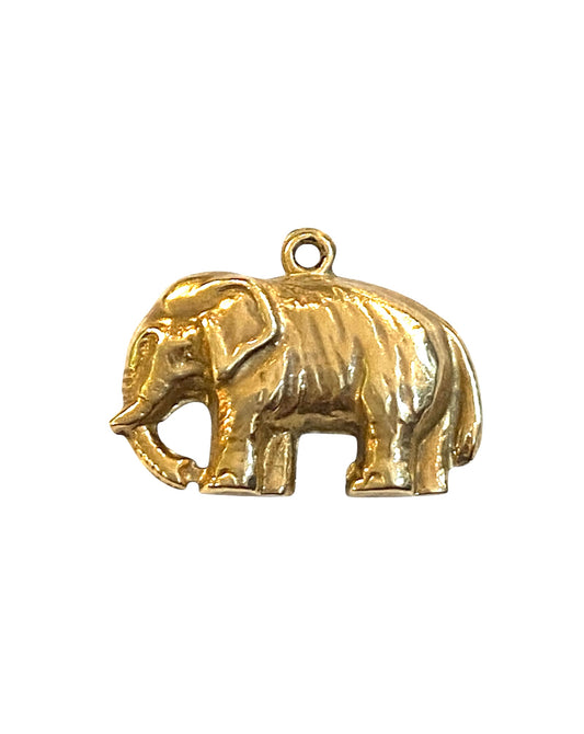 9ct vintage small elephant charm. circa 1966 .HOLLOW