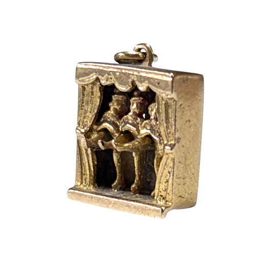 9ct vintage can can girl charm. circa 1956 Articulated.