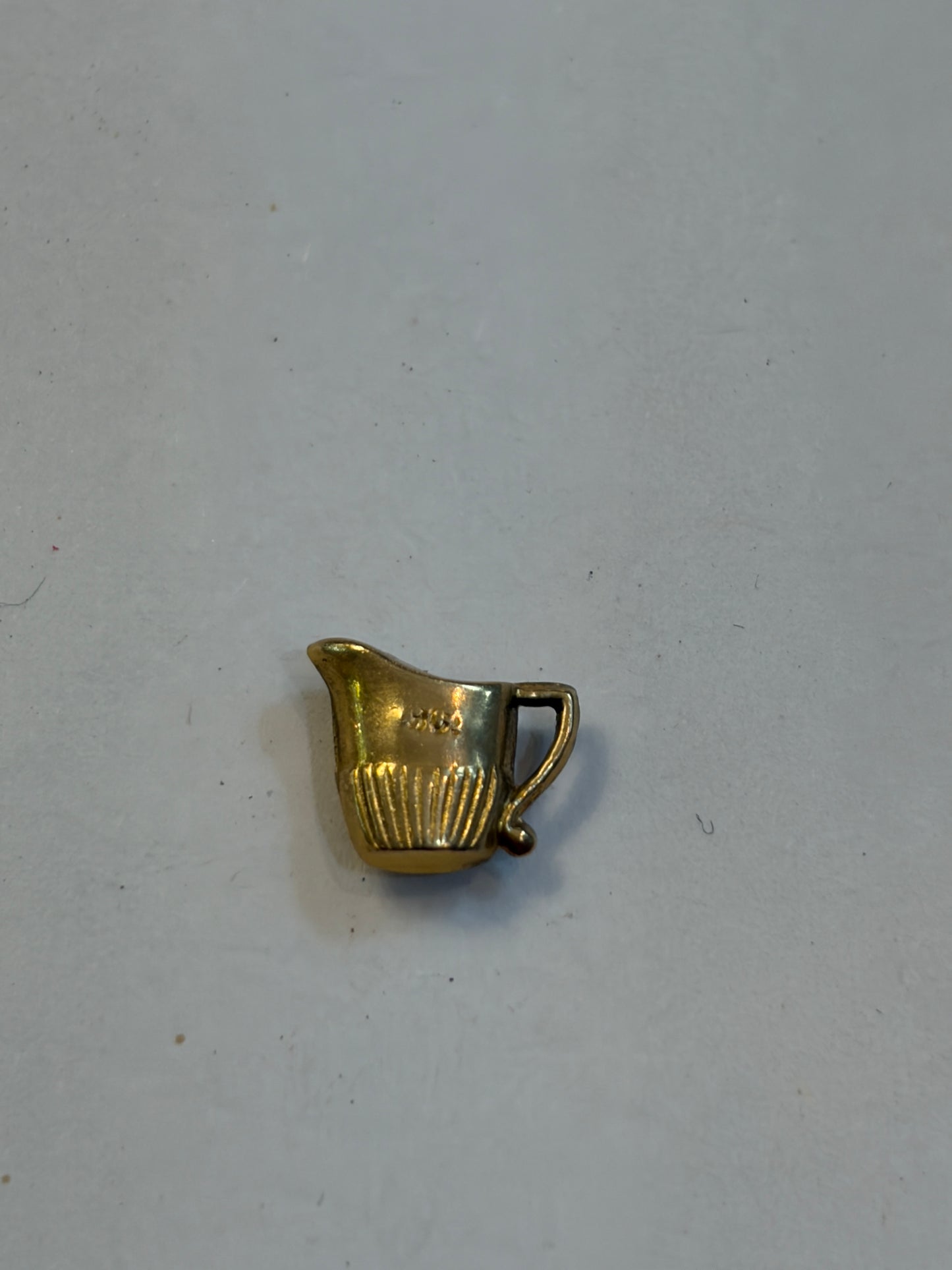 9ct vintage milk jug charm. hollow