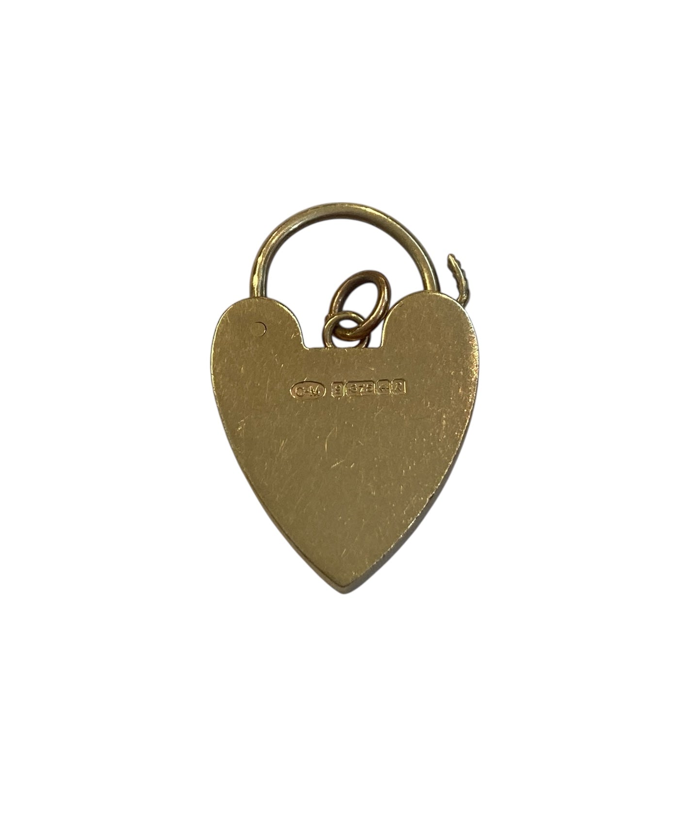 9ct vintage LARGE padlock charm / pendant  4.6g circa 1966