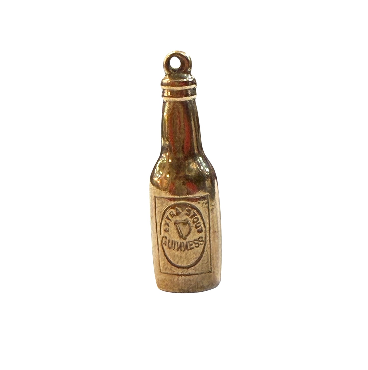 9ct vintage bottle of guinness charm, circa 1972 hollow 1.33g